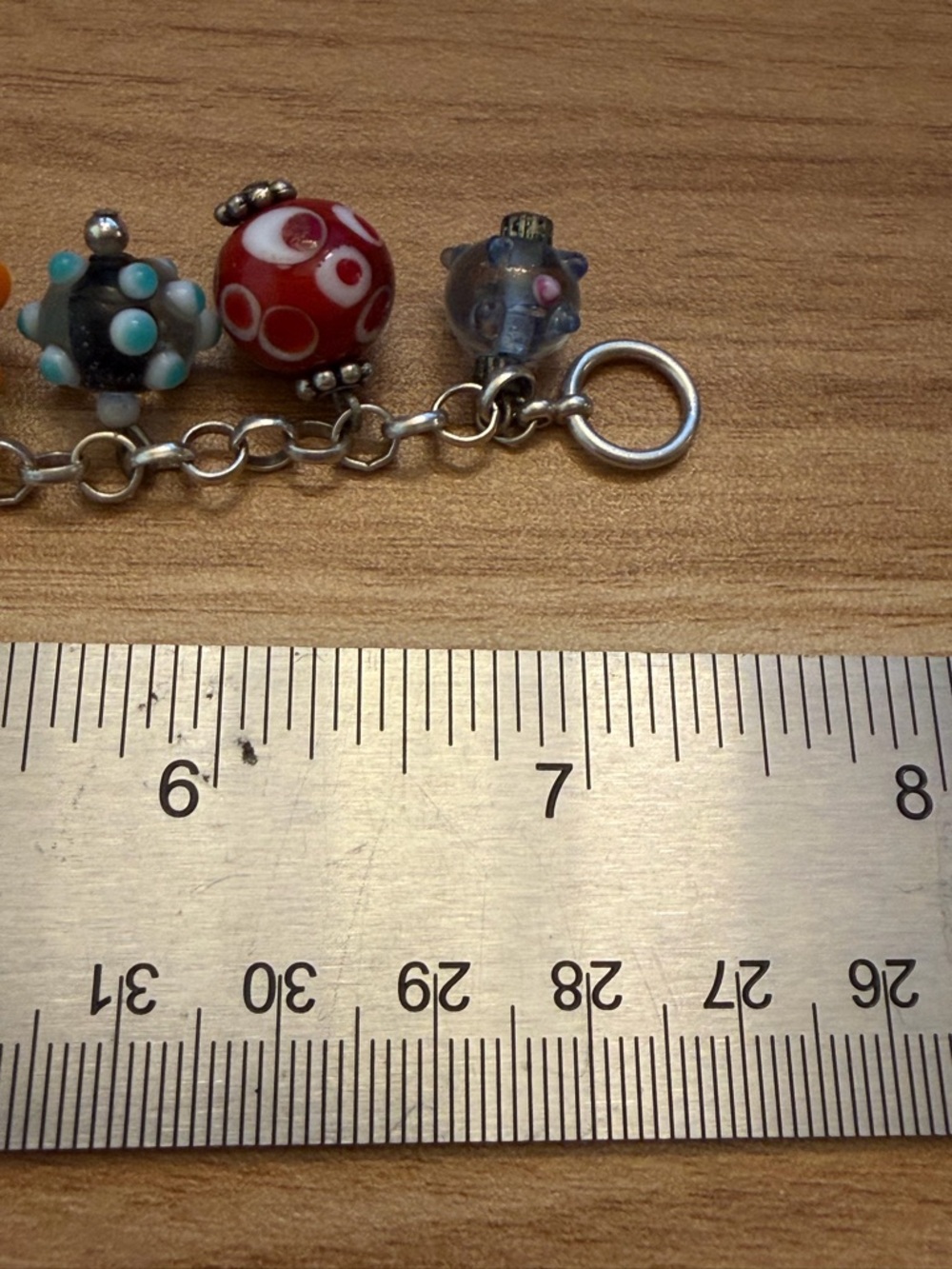 Amazing sterling silver art glass charm bracelet - Picture 11 of 12